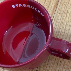 1 RED Starbucks Cappuccino Mug Soup Bowl 2 Tone RED 16oz 2021 NWOT